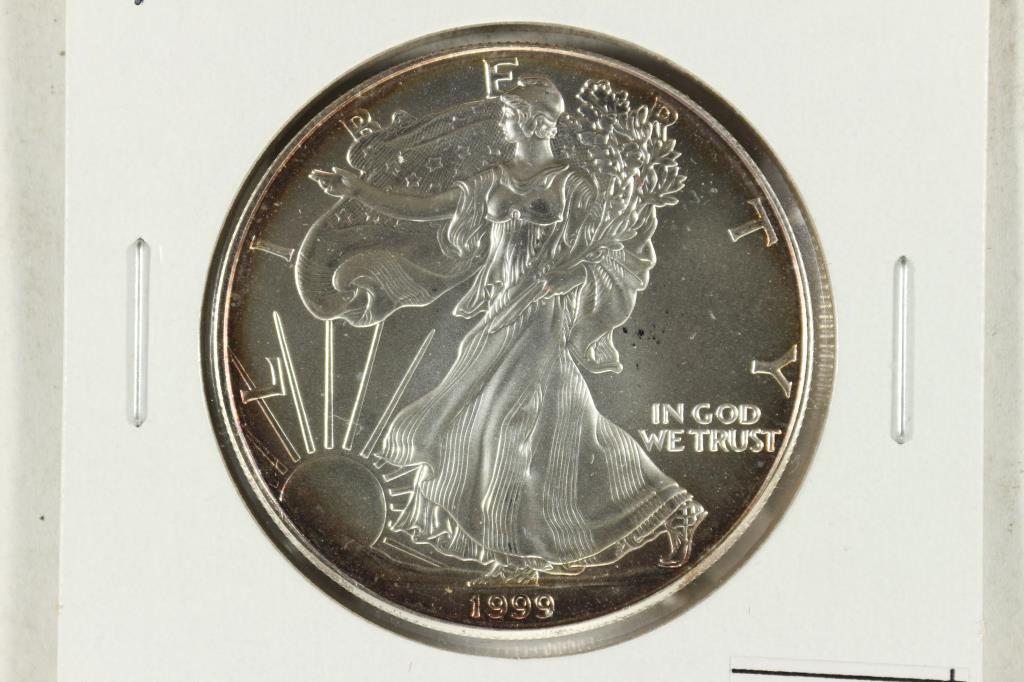 1999 AMERICAN SILVER EAGLE TONING ON RIM (1 of 2)