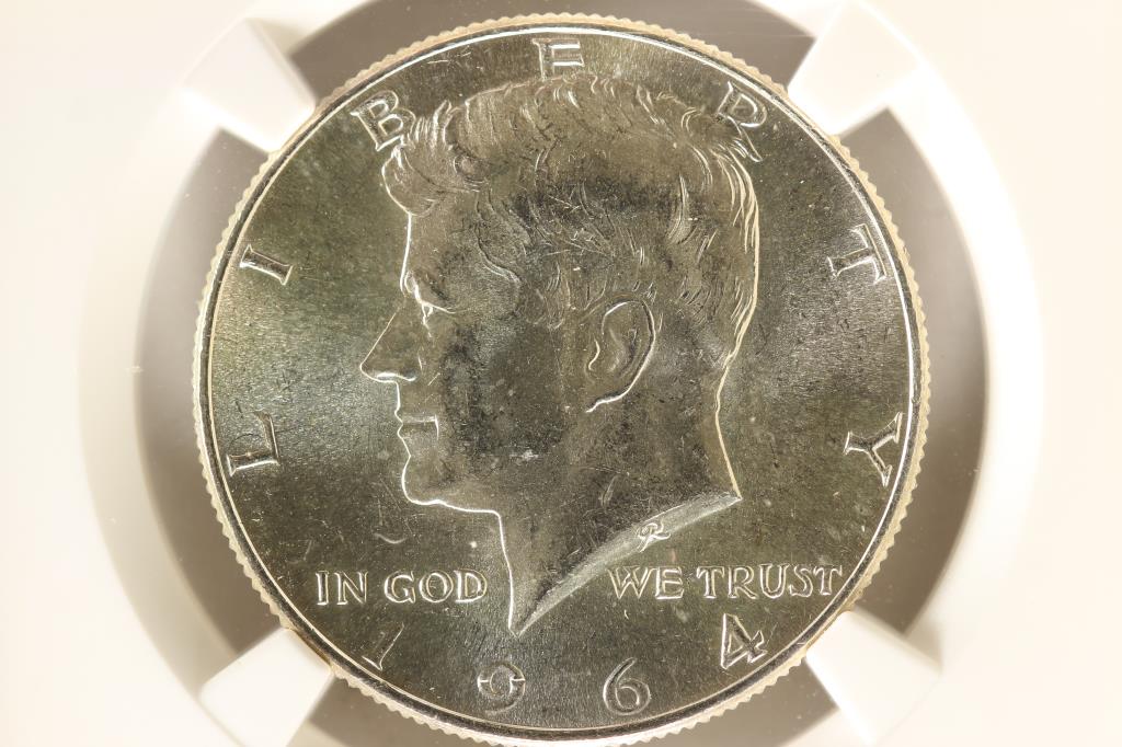 1964 90% SILVER KENNEDY HALF DOLLAR NGC MS64 (1 of 3)