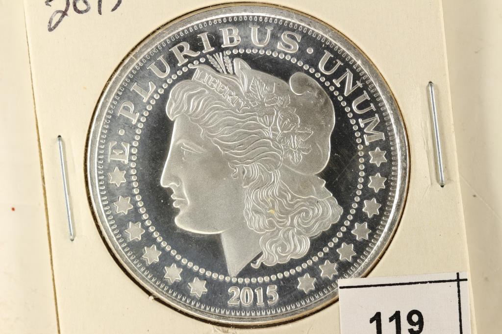 1 TROY OZ .999 FINE SILVER PROOF ROUND 2015: MORGAN / EAGLE