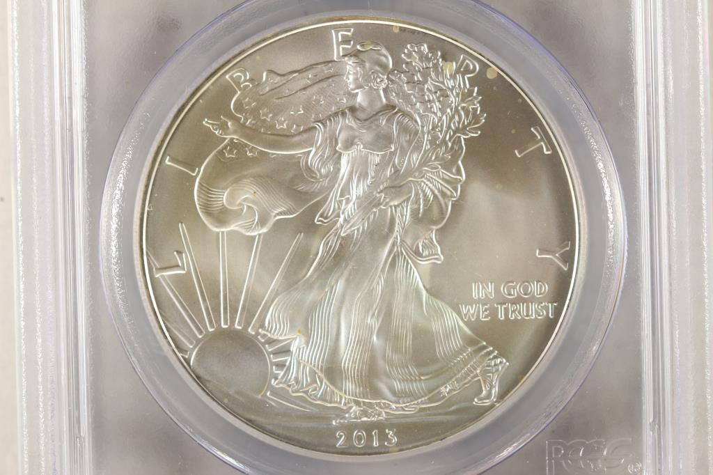 2013 AMERICAN SILVER EAGLE PCGS MS69 1ST STRIKE (1 of 4)