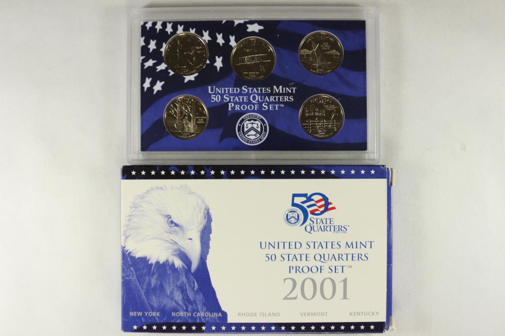 2001 US 50 STATE QUARTERS PROOF SET WITH BOX (1 of 2)