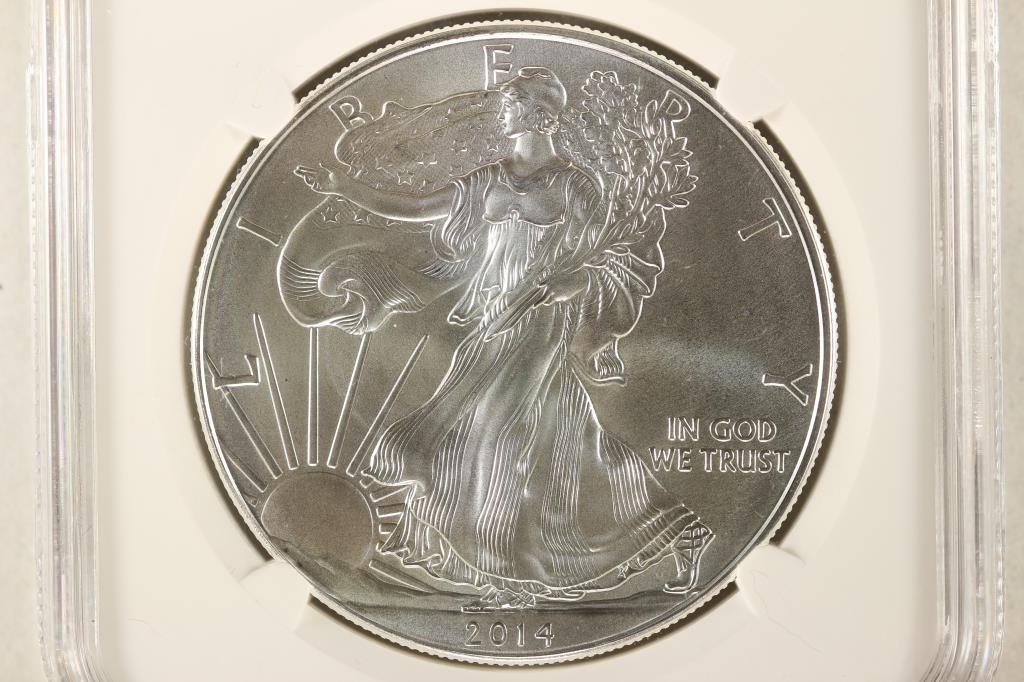 2014 AMERICAN SILVER EAGLE NGC MS70 1ST RELEASES (1 of 3)