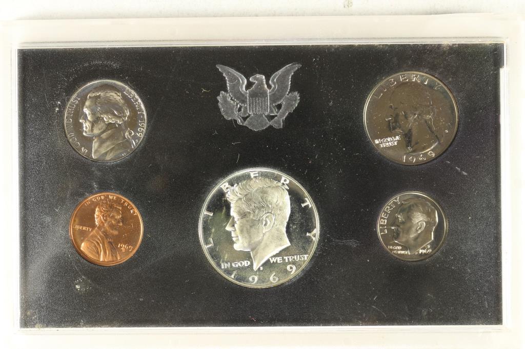 1969 US PROOF SET WITHOUT BOX, 40% SILVER JFK HALF (1 of 2)