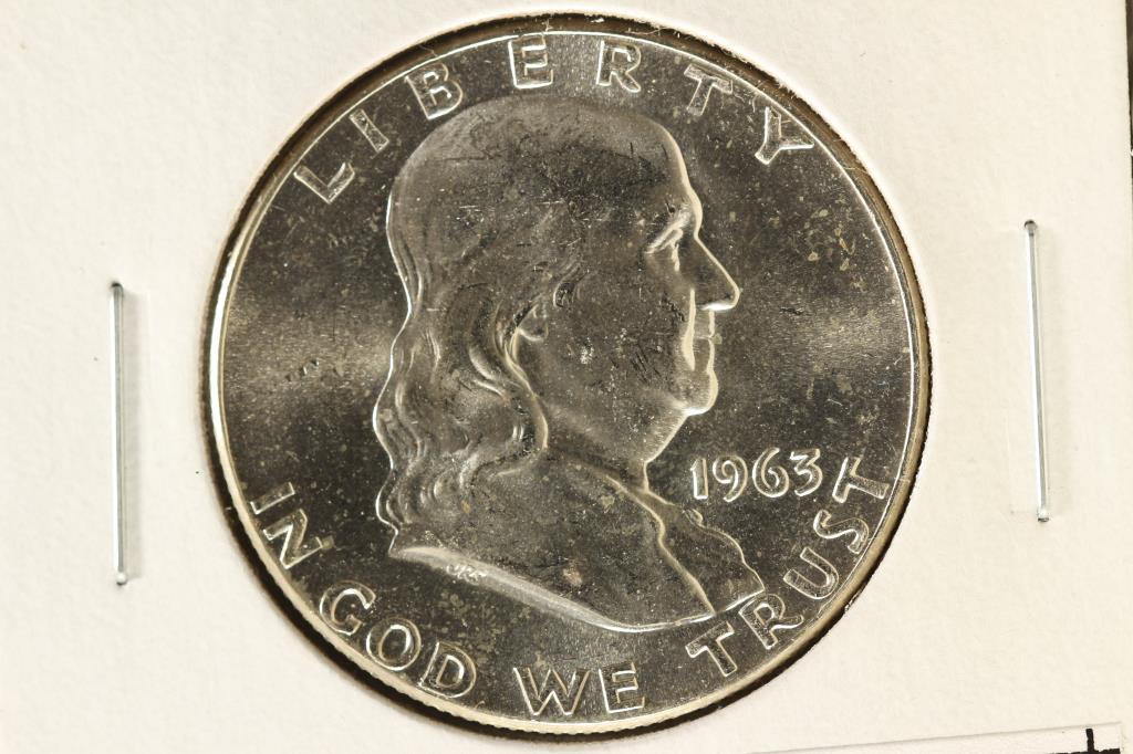 1963 FRANKLIN HALF DOLLAR BRILLIANT UNC (1 of 2)