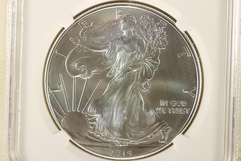 2014 AMERICAN SILVER EAGLE NGC MS70 1ST RELEASES (1 of 3)