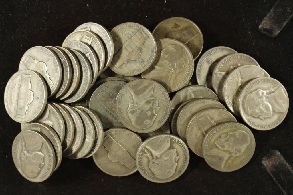 ROLL OF 40-1944-D 35% SILVER JEFFERSON WAR NICKELS (1 of 1)