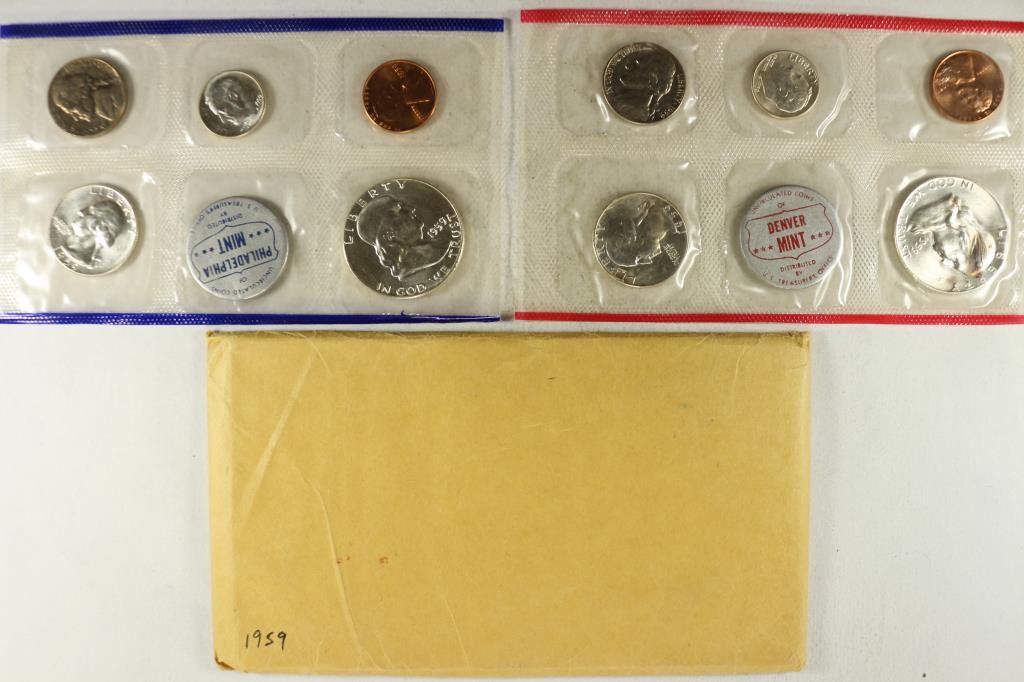 1959 SILVER US MINT SET (UNC) P/D (WITH ENVELOPE) (1 of 2)