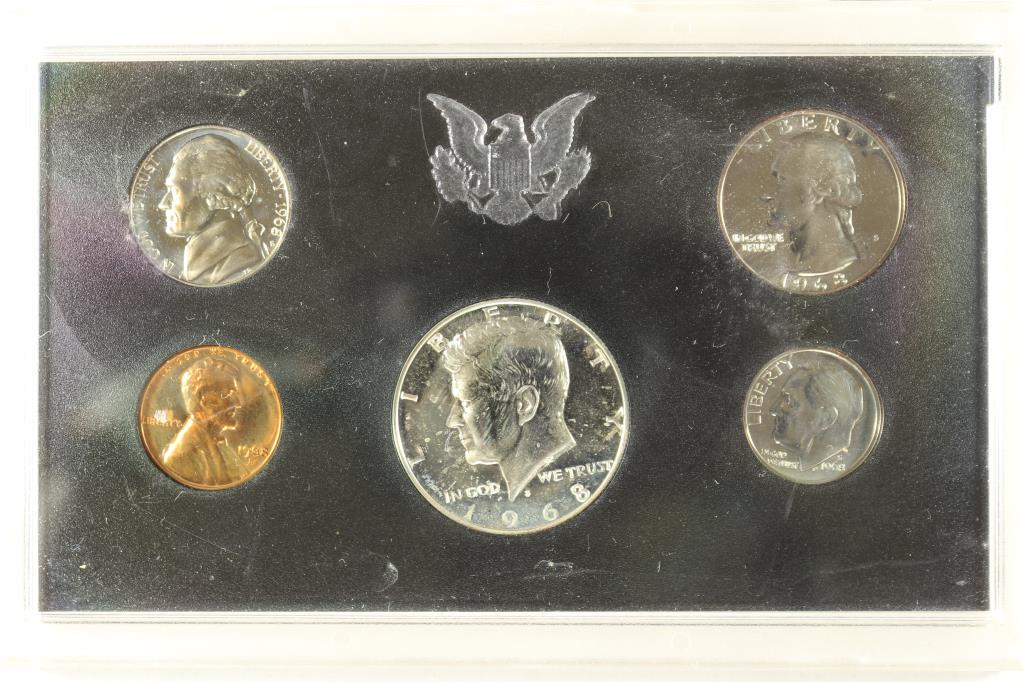 1968 US PROOF SET WITHOUT BOX, 40% SILVER JFK HALF (1 of 2)