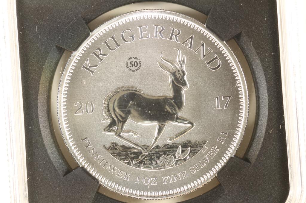 2017 SOUTH AFRICA SILVER RAND NGC SP70: EARLY RELEASES, 50TH ANNIVERSARY IN POUCH