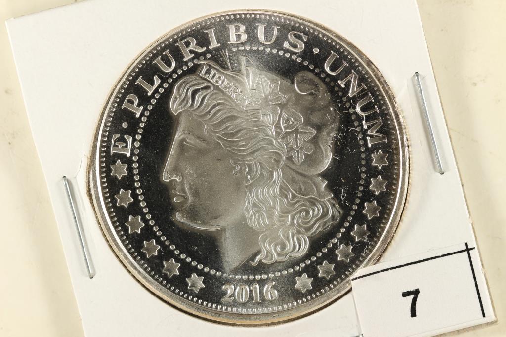 1 TROY OZ .999 FINE SILVER PROOF ROUND: 2016 MORGAN / EAGLE