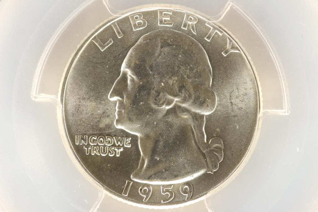 1959 WASHINGTON SILVER QUARTER PCGS MS65 (1 of 3)