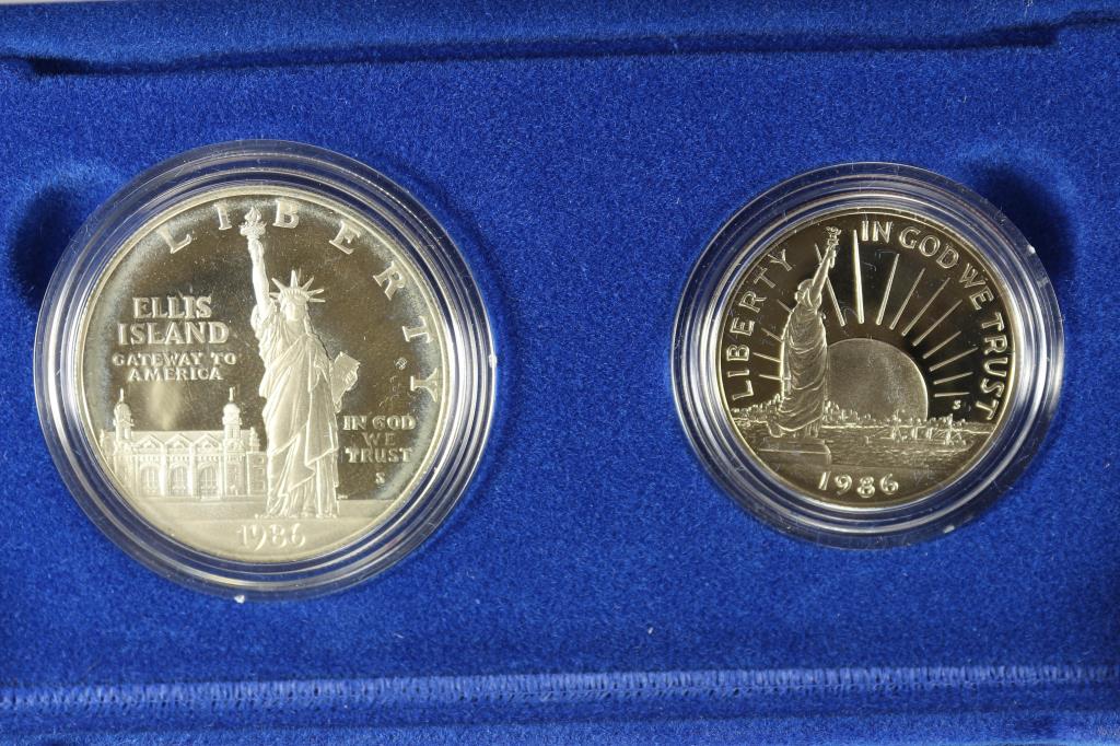 1986 US LIBERTY 2 COIN PROOF SET CONTAINS: (1 of 3)