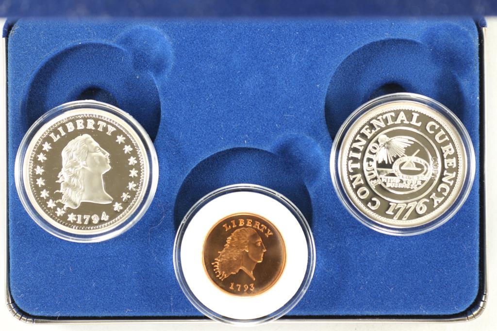 3 REPLICA COINS IN CASE FROM NATIONAL COLLECTORS (1 of 4)
