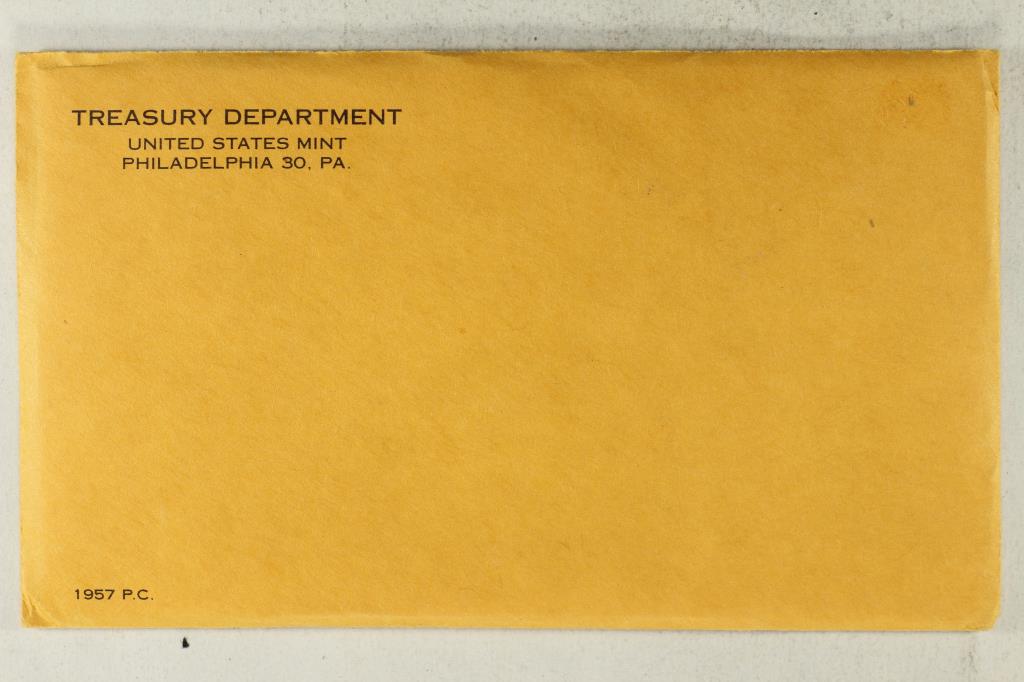 1957 US SILVER PROOF SET (WITH ENVELOPE) SEALED (1 of 2)