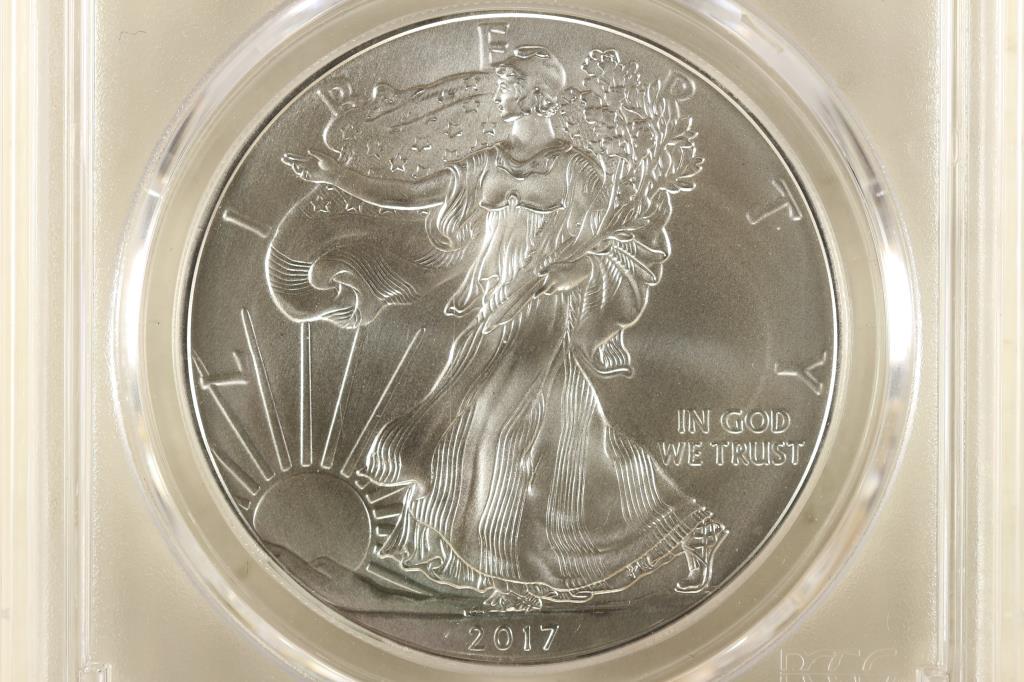 2017 AMERICAN SILVER EAGLE PCGS MS70 1ST STRIKE (1 of 4)