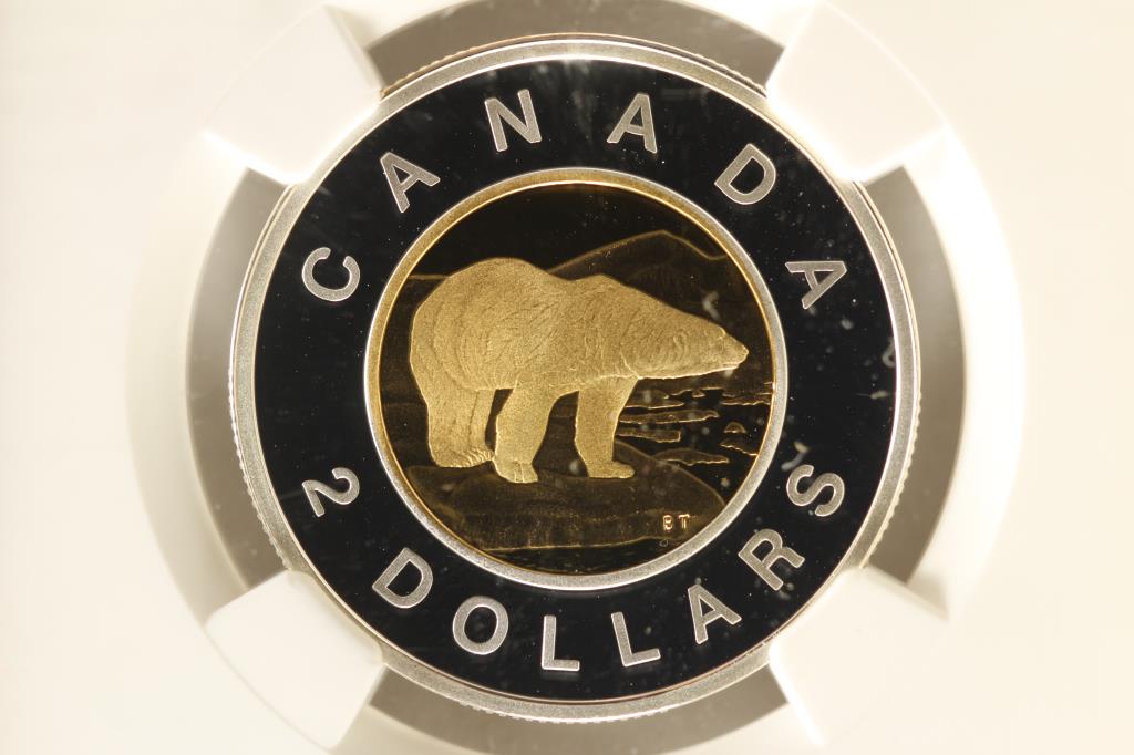 2007 GILT CANADA SILVER $2 NGC PF68 ULTRA CAMEO: POLAR BEAR
