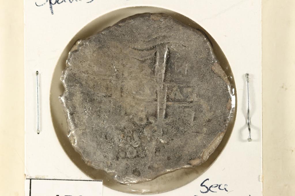 8 REALE SPANISH SILVER COB (SEA SALVAGED): WATCH FOR OUR NEXT AUCTION ON OCTOBER 12TH, 2020.