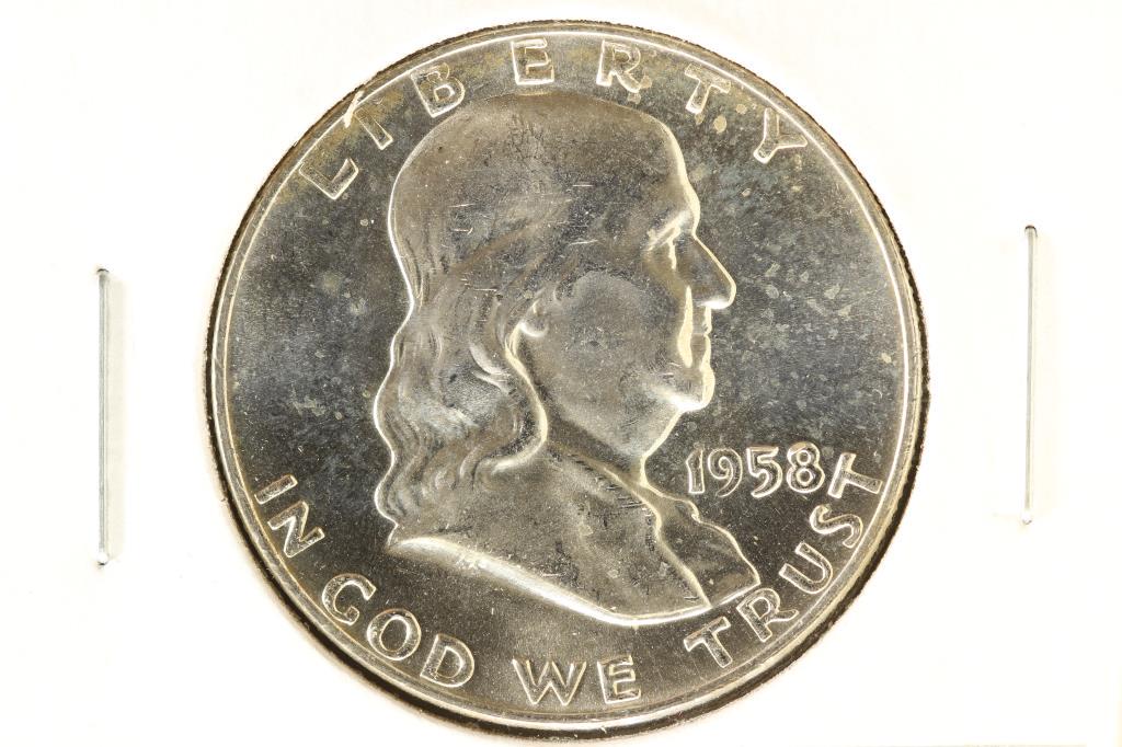 1958-D FRANKLIN HALF DOLLAR BRILLIANT UNC (1 of 2)