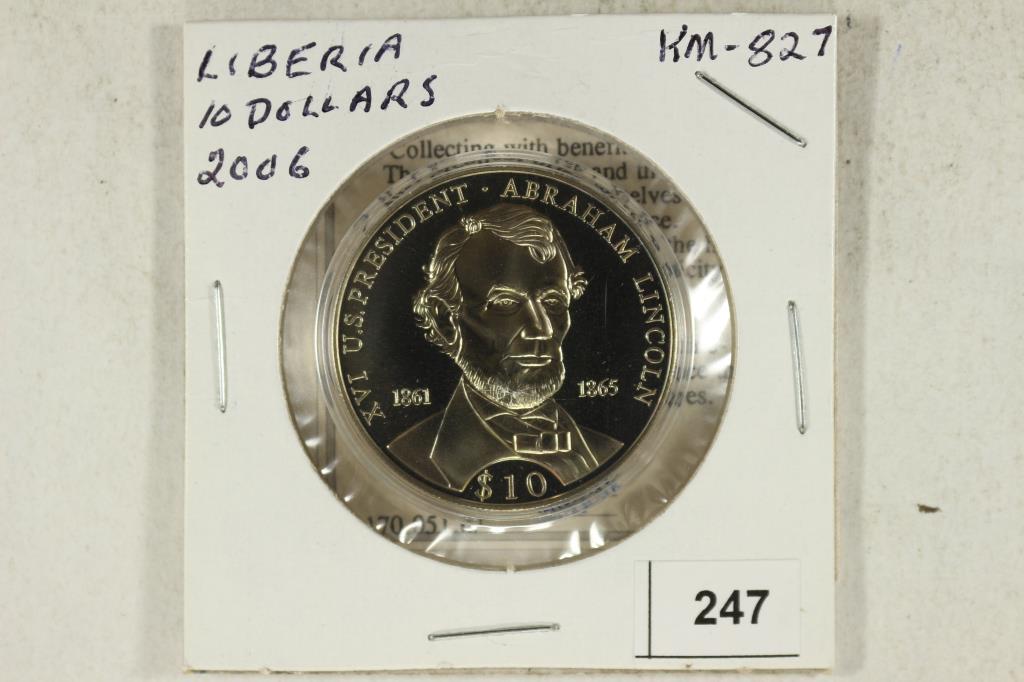 2006 LIBERIA BRILLIANT UNC $10 ABRAHAM LINCOLN (1 of 3)
