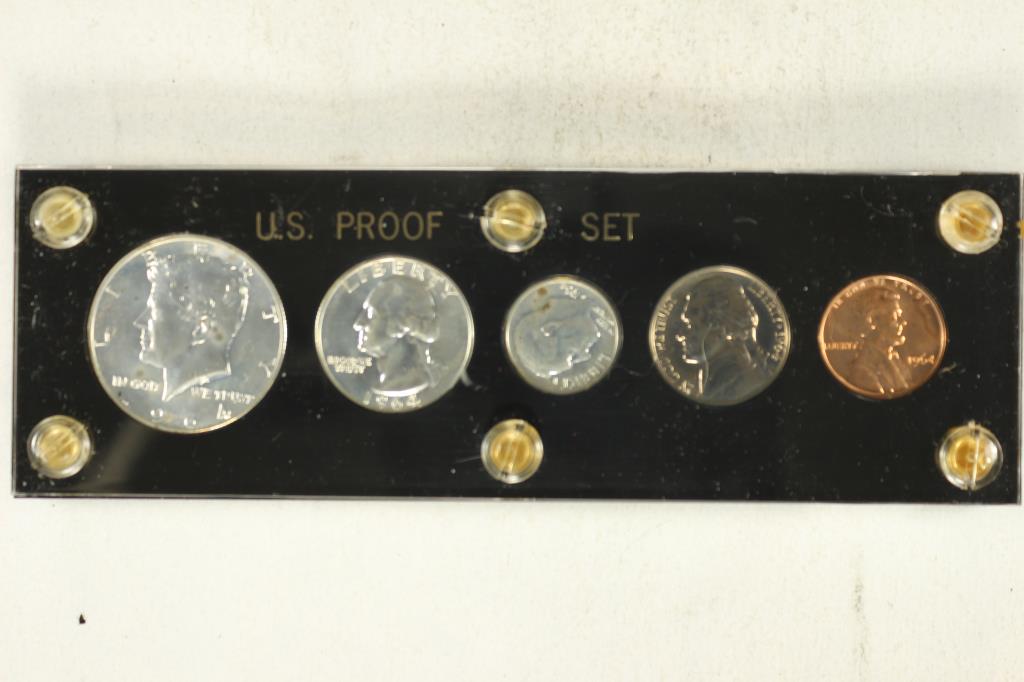 1964 US SILVER PROOF SET IN PLASTIC HOLDER (1 of 2)