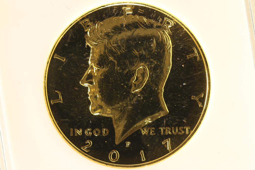 2017 24KT GOLD ENRICHED KENNEDY HALF DOLLAR UNC (1 of 4)