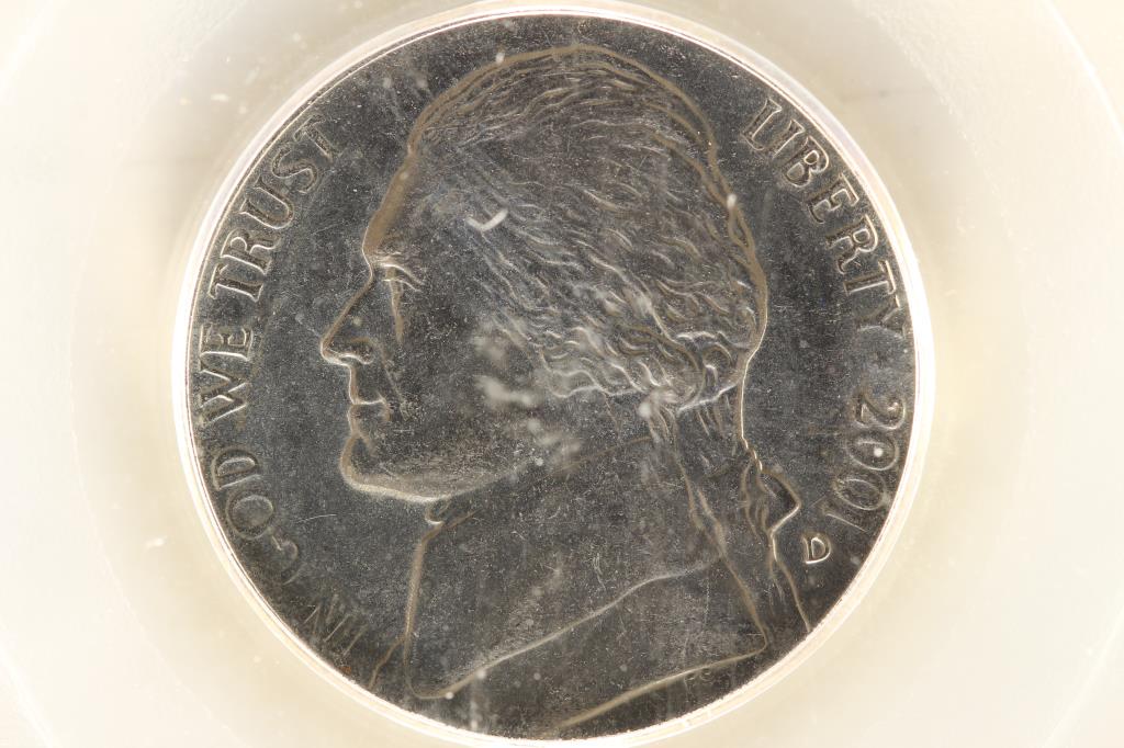 2001-D JEFFERSON NICKEL PCGS MS64FS: WATCH FOR OUR NEXT AUCTION ON MONDAY OCTOBER 26TH, 2020.
