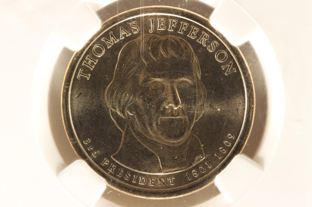 2007-D THOMAS JEFFERSON PRESIDENTIAL DOLLAR NGC: BRILLIANT UNC
