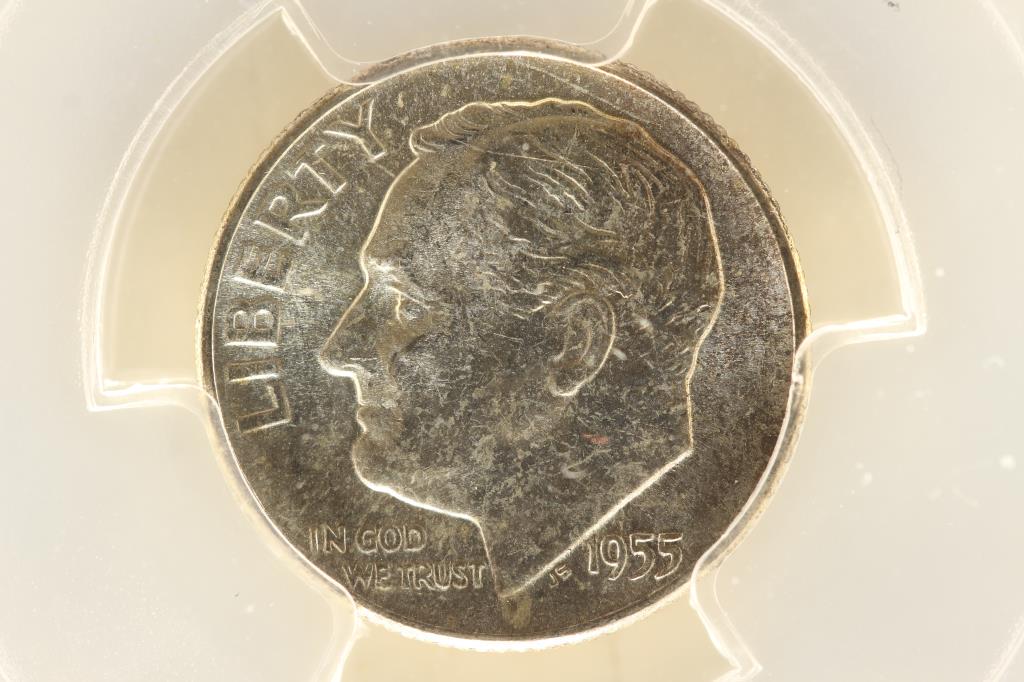 1955 SILVER ROOSEVELT DIME PCGS MS66 (1 of 3)