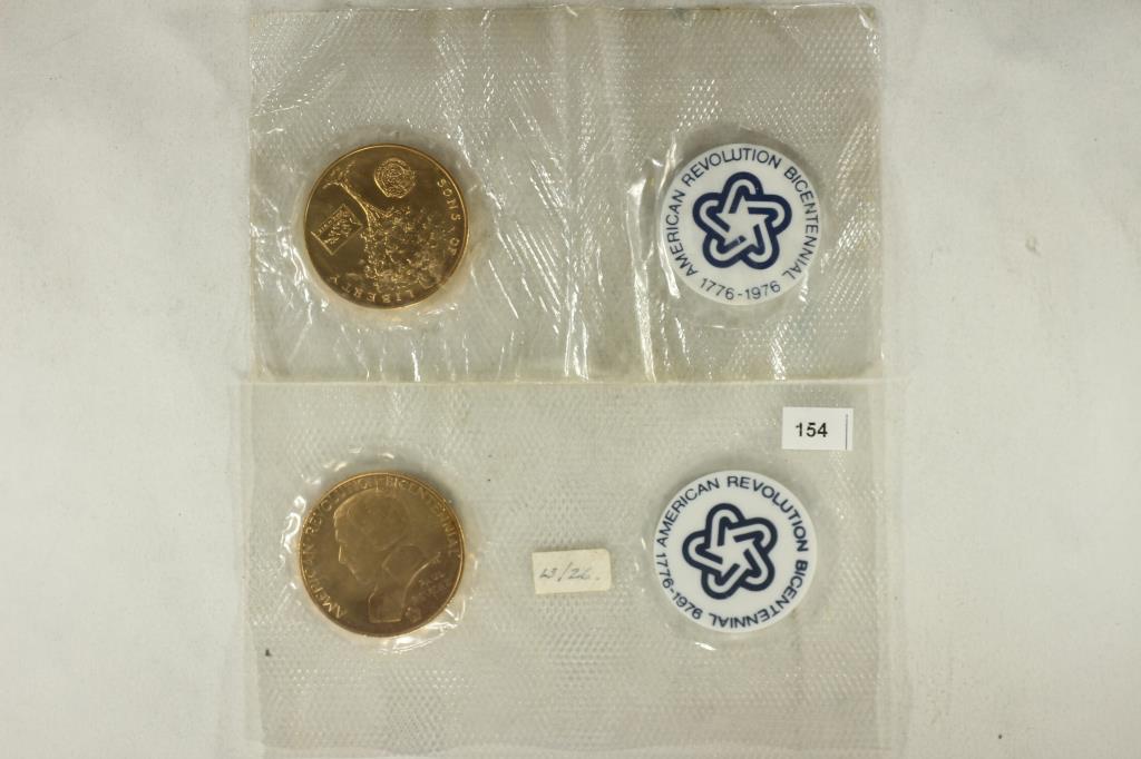 2-AMERICAN REVOLUTION BICENTENNIAL MEDALS: PAUL REVERE AND GEORGE WASHINGTON