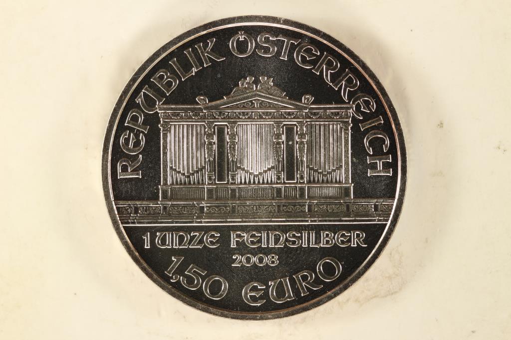 2008 AUSTRIA 150 EURO 1 OZ. SILVER PHILHARMONIC (1 of 2)