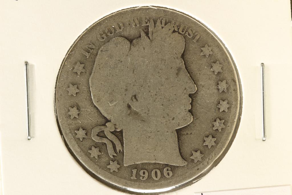1906-S BARBER HALF DOLLAR: WATCH FOR OUR NEXT AUCTION ON MONDAY NOV. 2ND, 2020.
