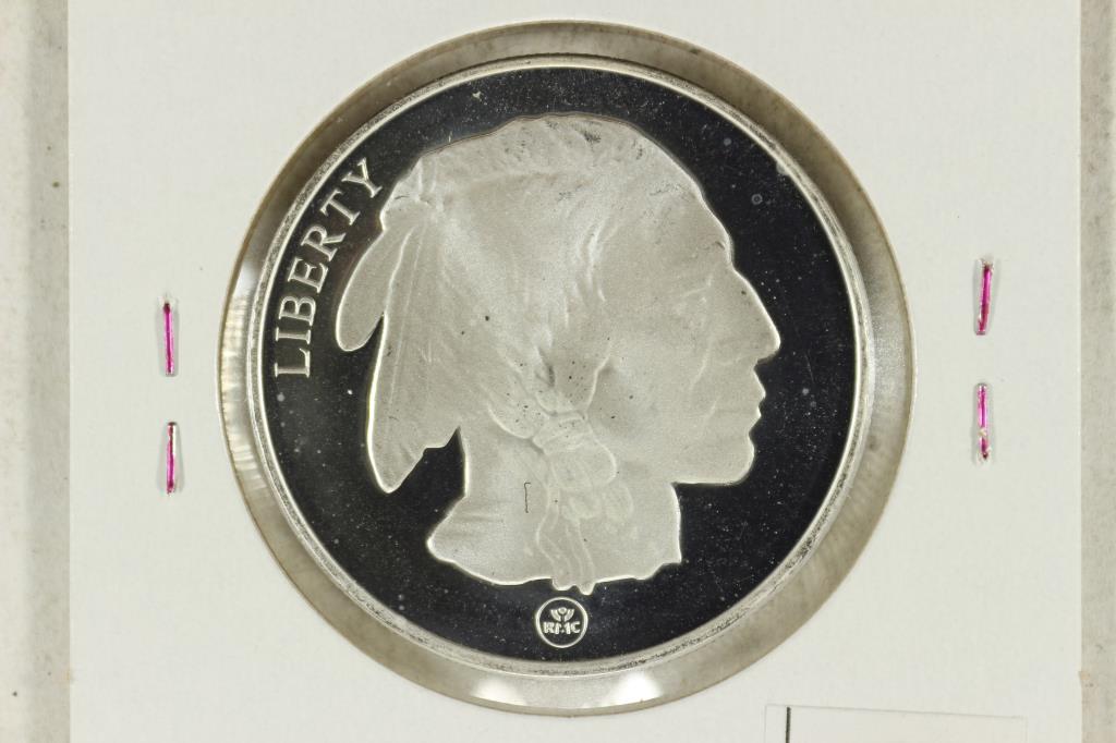 1 TROY OZ .999 FINE SILVER PROOF ROUND INDIAN (1 of 2)