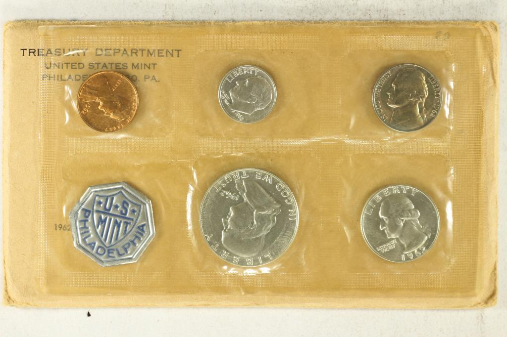 1962 US SILVER PROOF SET (WITH ENVELOPE) (1 of 2)