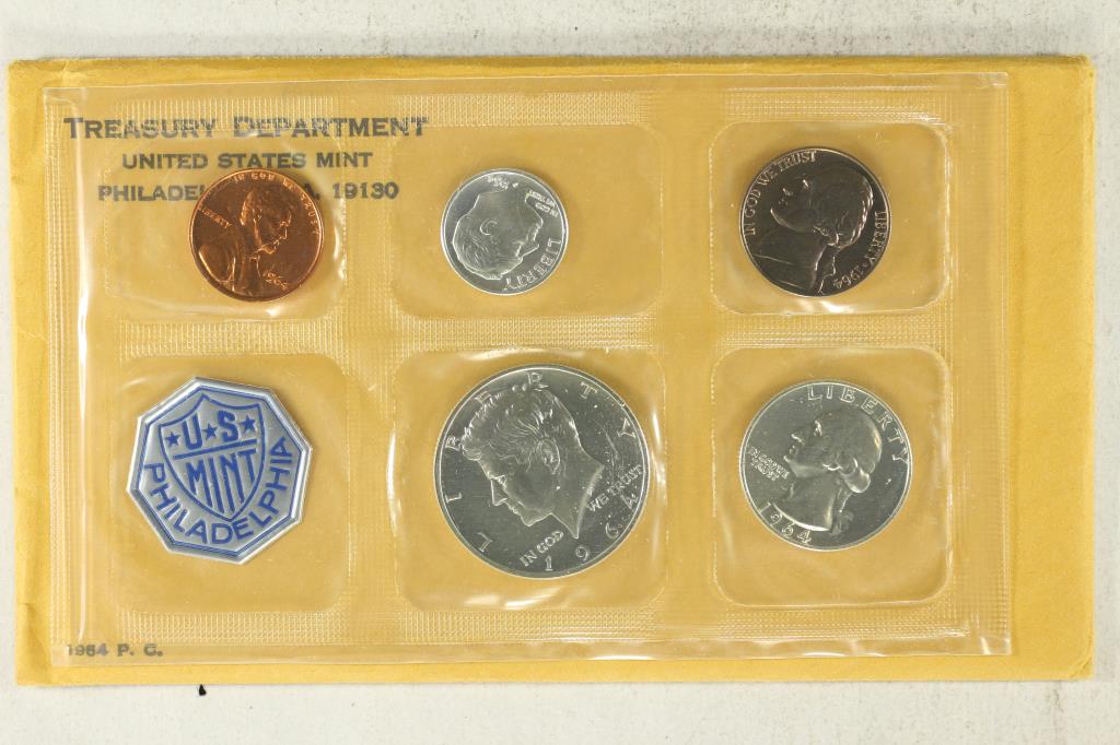 1964 US SILVER PROOF SET (WITH ENVELOPE) (1 of 2)