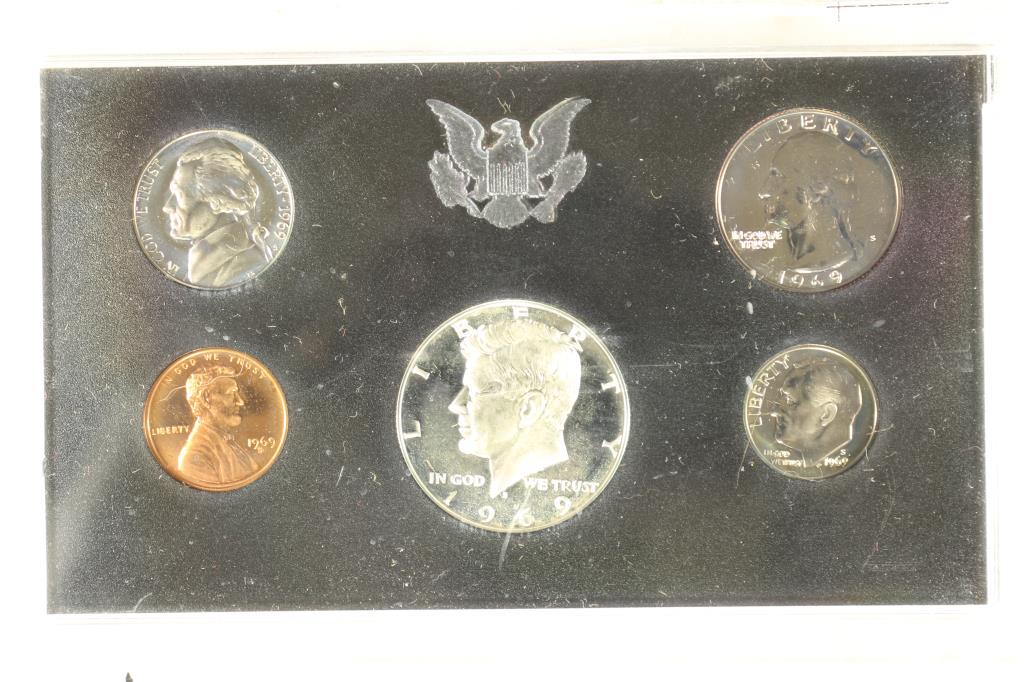 1969 US PROOF SET WITHOUT BOX, 40% SILVER JFK HALF (1 of 2)