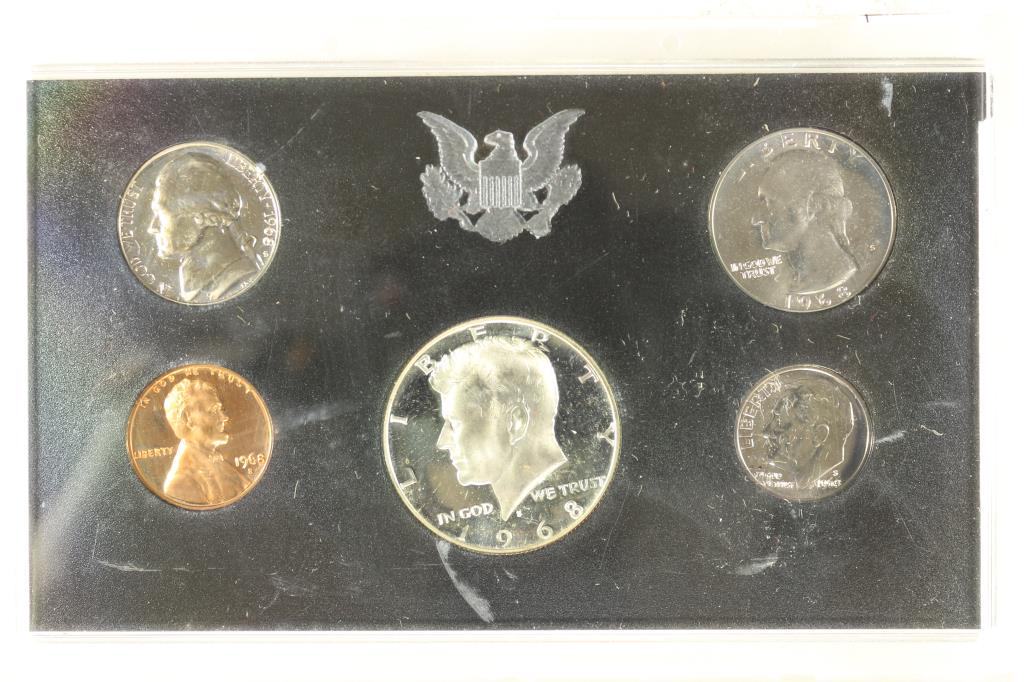 1968 US PROOF SET WITHOUT BOX, 40% SILVER JFK HALF (1 of 2)
