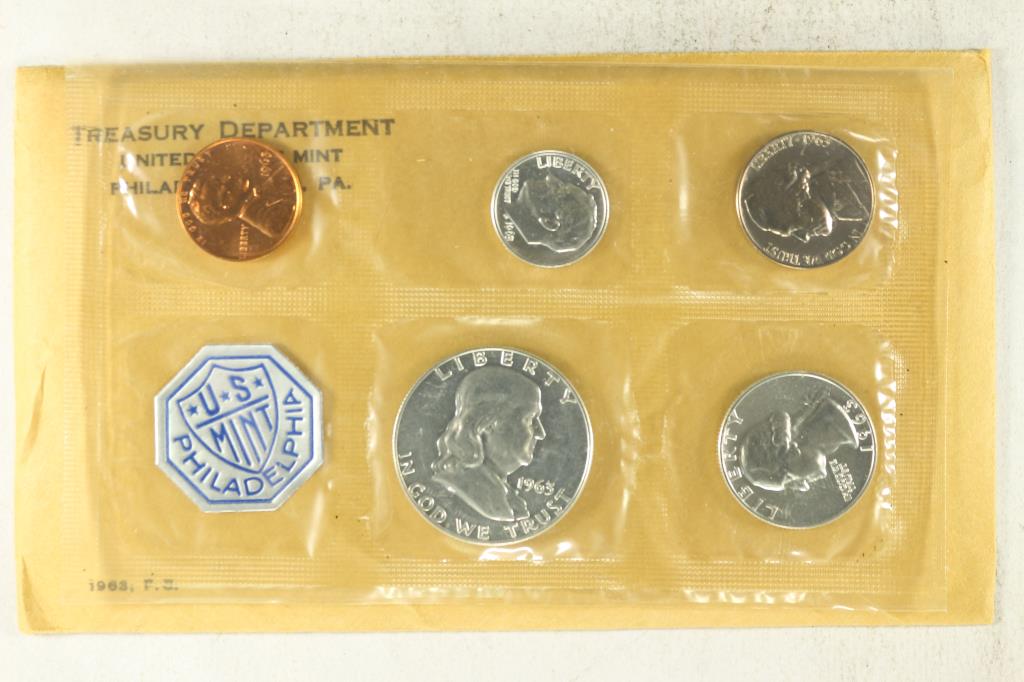 1963 US SILVER PROOF SET WITH ENVELOPE (1 of 2)