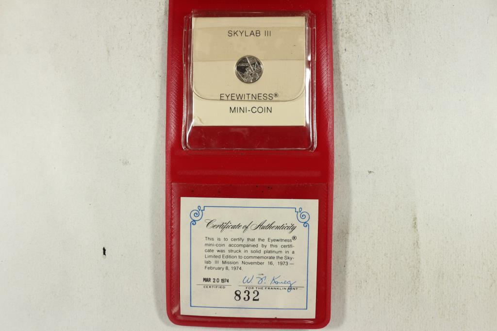 PURE PLATINUM SKYLAB III EYE WITNESS MINI COIN (1 of 3)