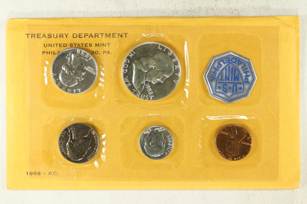 1958 US SILVER PROOF SET (WITH ENVELOPE) (1 of 2)