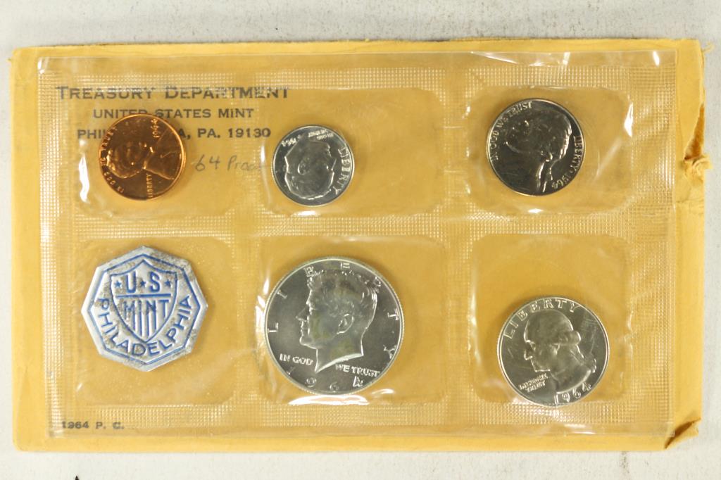 1964 US SILVER PROOF SET (WITH ENVELOPE) (1 of 2)