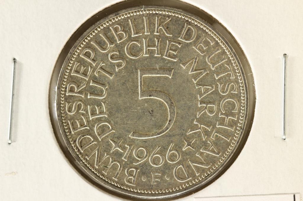 1966-F GERMAN SILVER 5 MARKS (1 of 2)