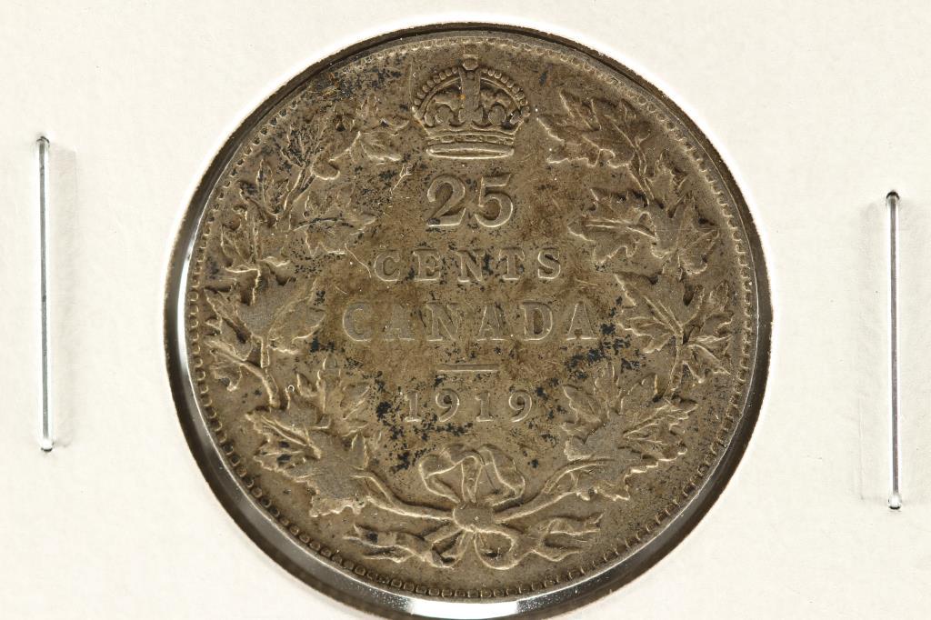 1919 CANADA SILVER 25 CENTS (1 of 2)