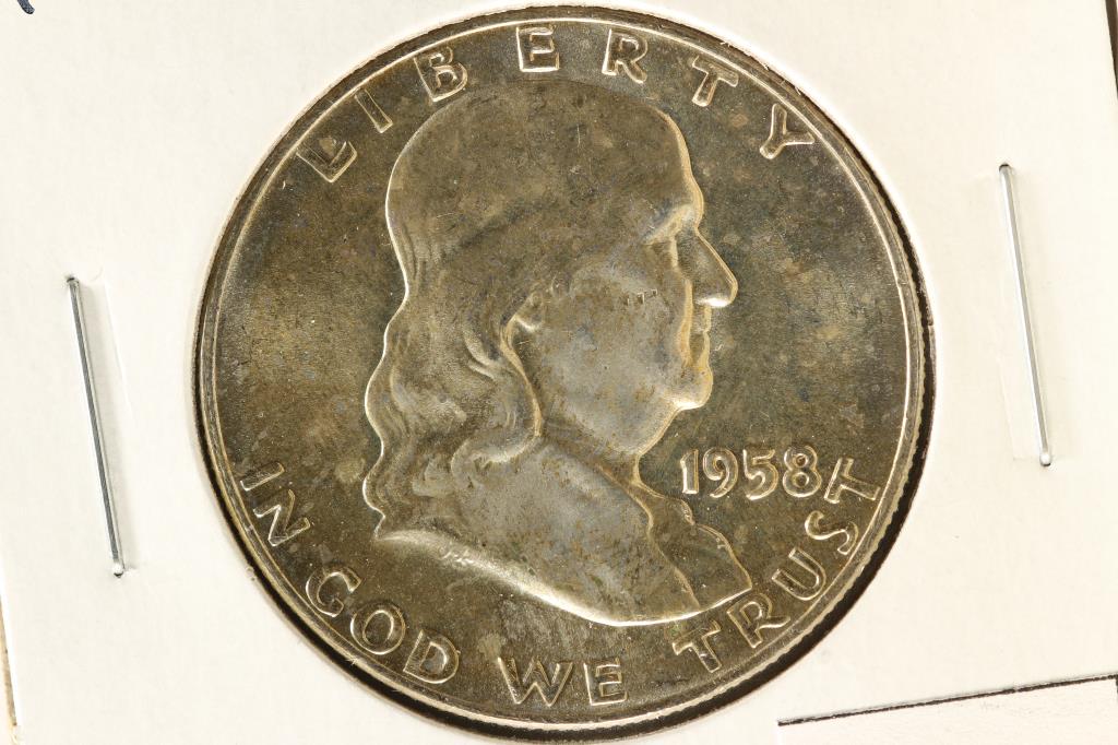 1958-D FRANKLIN HALF DOLLAR BRILLIANT UNC (1 of 2)