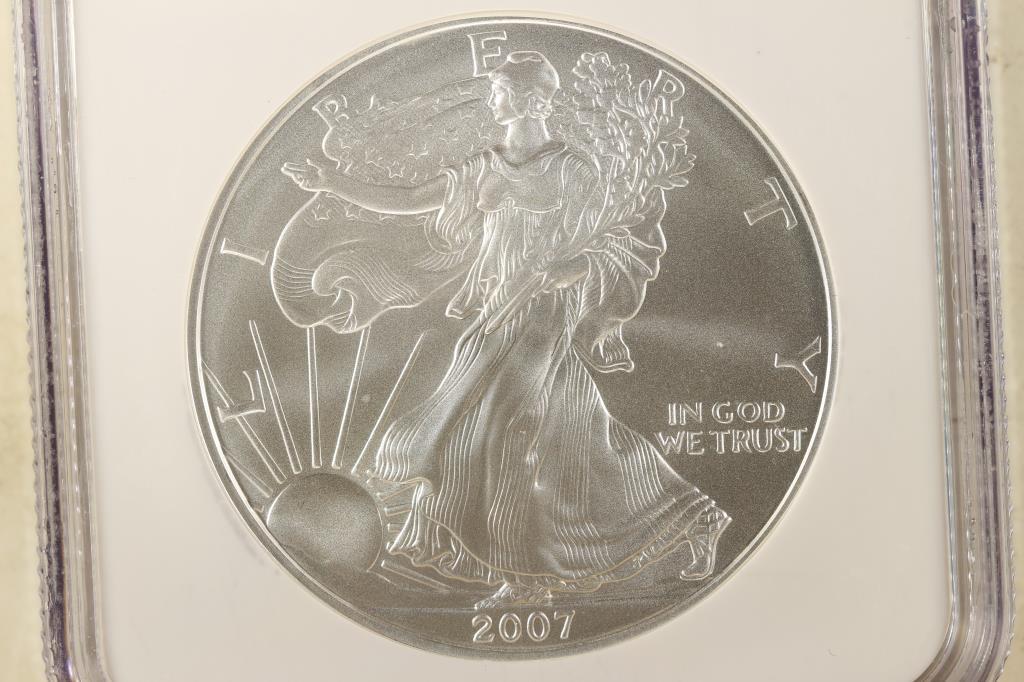 2007-W AMERICAN SILVER EAGLE NGC MS70 (1 of 3)