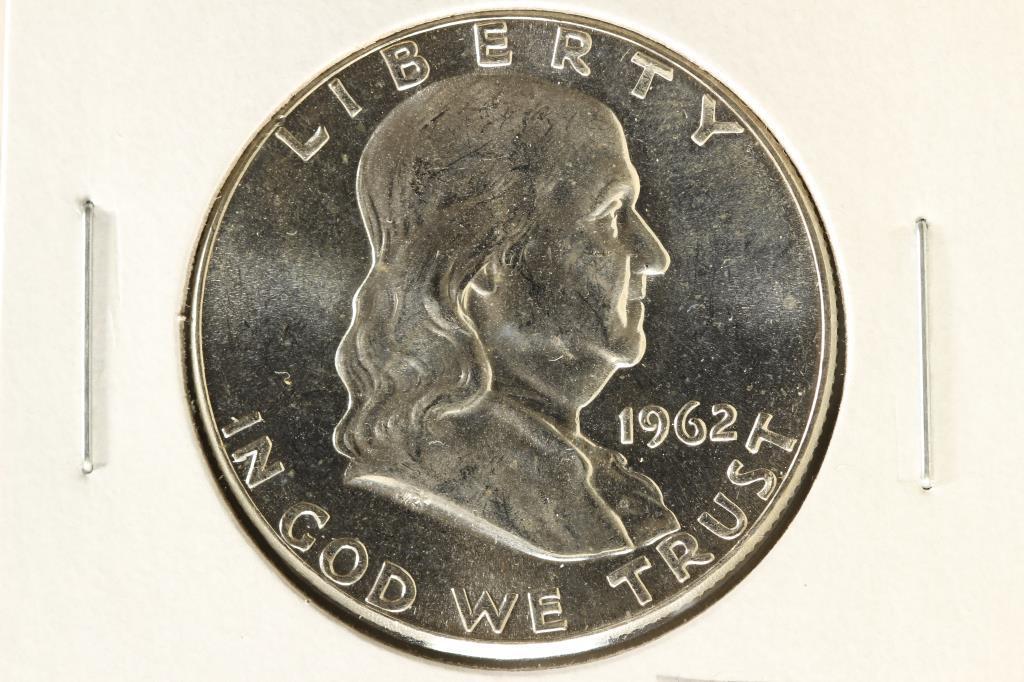1962 FRANKLIN HALF DOLLAR BRILLIANT UNC (1 of 2)