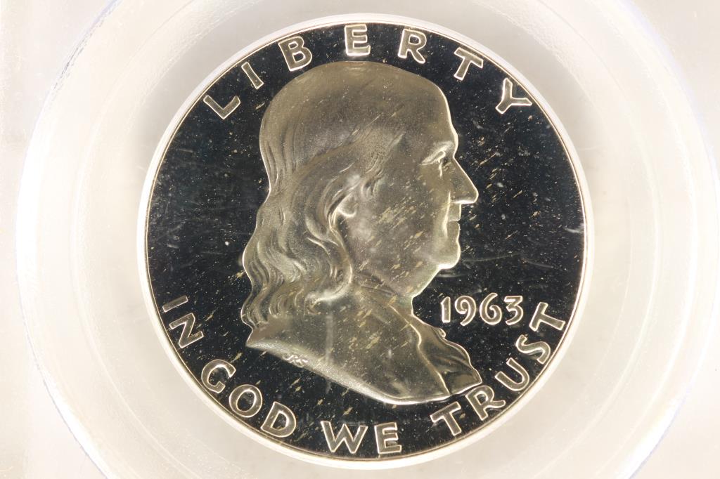 1963 FRANKLIN HALF DOLLAR PCGS PR65 CAM (1 of 3)