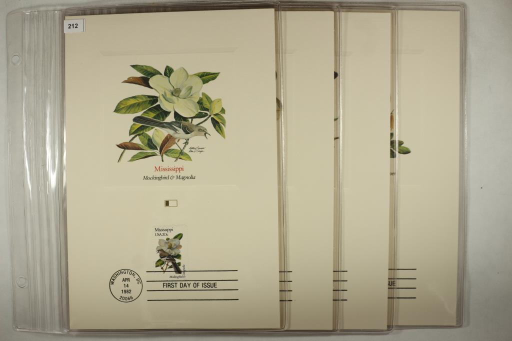 4 ASSORTED 1982 BIRDS OF THE US 1ST DAY ISSUE (1 of 5)