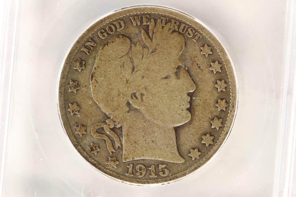 1915-D BARBER HALF DOLLAR ICG VERY GOOD 8 (1 of 3)
