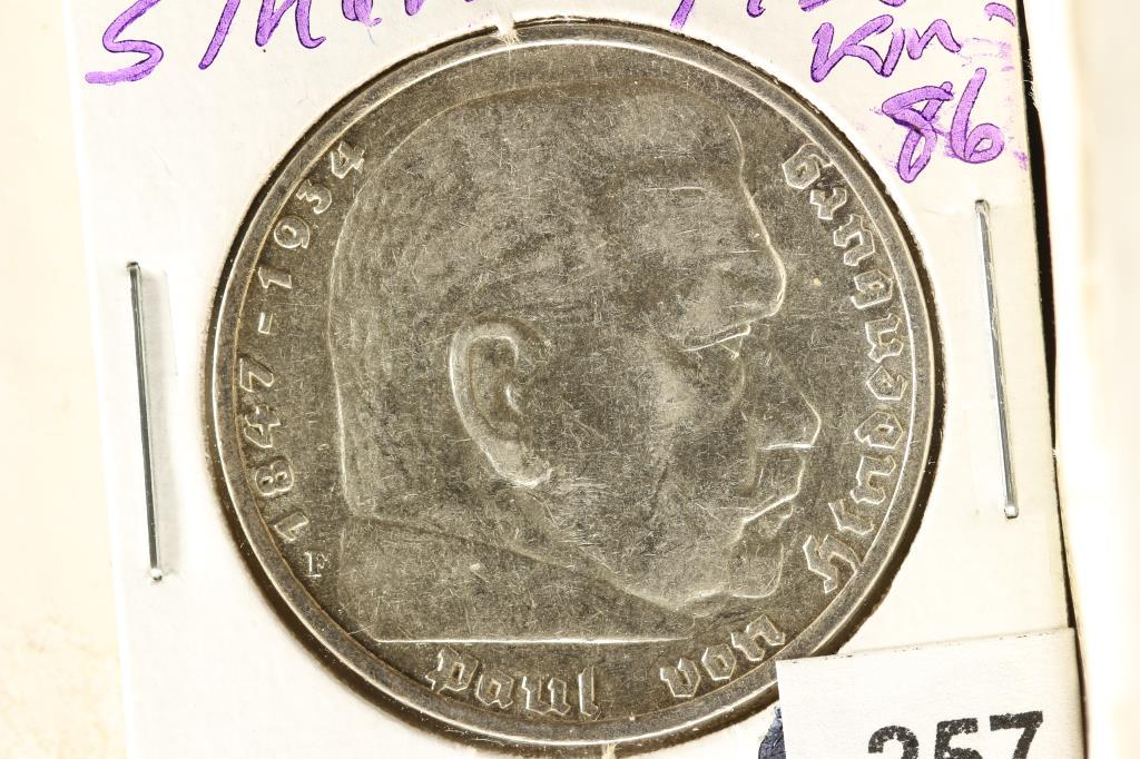 1936-F GERMAN SILVER 5 MARKS (1 of 2)