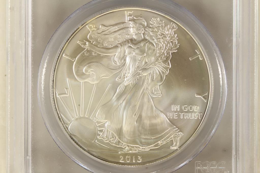 2013 (S) AMERICAN SILVER EAGLE PCGS MS70 (1 of 3)